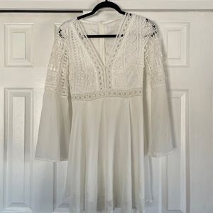 White lace boho dress